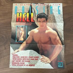 Vintage male physique double sided poster